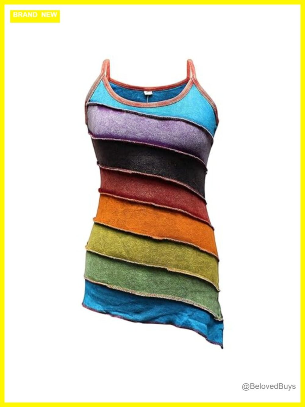 Women's Sleeveless Striped Tank Top Boho Hippie Summer Festival
